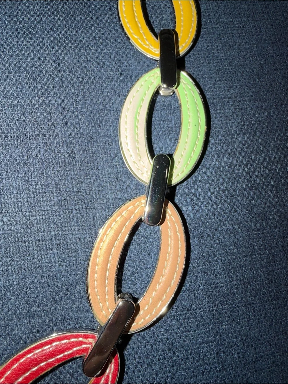 Fossil Multicolor Linked Oval Statement Belt